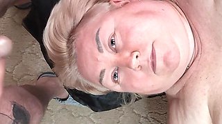Jerking off to Fill My Stepmom's Mouth with Cum