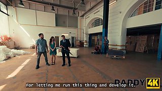 Daddy4k. petite hole for a adorable warehouse deal