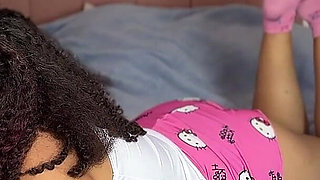 Chubby Girl Farting on Bed During Business Call with Boss