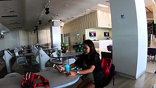 Thai GF bowling and fun at home after