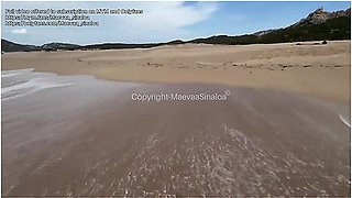 Real Amateur - I Fuck My Best Friend On A Public Beach And Creampie Her Pussy With Maevaa Sinaloa