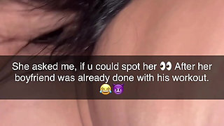 Snapchat story: An 18-year-old girl in a relationship went to the gym to work out, and it ended with a blowjob.