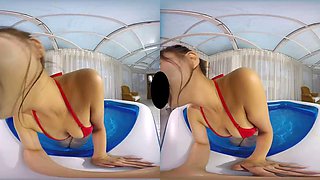 Hot asian teasing in the inflatable pool VR: Japanese, Virtual Reality  Hentai Porn