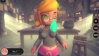 Gaming and getting messy with a creampie in 3D animated hentai