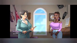 Summer saga, cartoon mom, cartoon teacher