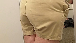 Locker room blowjob