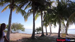 Public beach Asian GF bj and nail