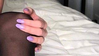 Close up teen foot worship