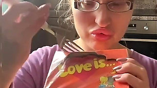 Asmr Chew Sound Effect with Slow Motion - Asmr, Bubble Gum Fetish, Eye Glasses Fetish, Lip Fetish