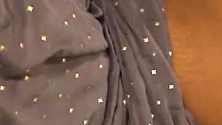Wife Blindfold in Saree Boss Fucking - English Subtitles