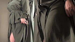 Sweet Busty MILF Changes Clothes and Tries on Different Outfits While Touching Herself