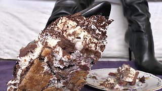 Smoking Mistress and Cake From Boot Soles POV Clip, Lady Victoria Valente
