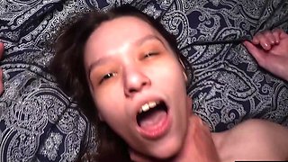 Petite and cute teen screams from pleasure really loudly while being screwed hard by her lover