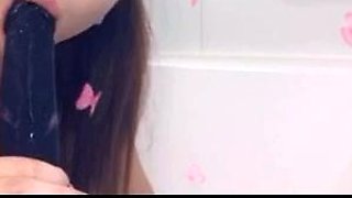 Amateur Webcam Cute Teen Plays Solo with Big Dildo