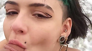 Influencer Sucking Dick in Public on a Beach