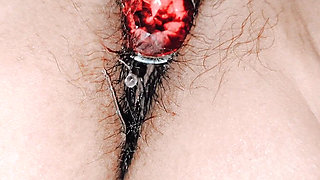 First Time Butt Plug Insertion and Then Fingering to Orgasm