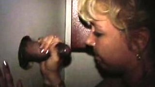 Glory hole blowjob busty amateur blonde fucking