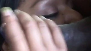 Ebony skin Samoa sucks and fucks with a big black cock