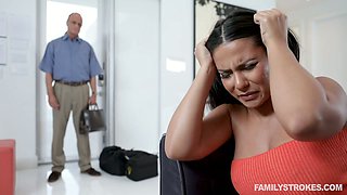 Voluptuous hottie Rose Monroe is fucked from behind hard enough