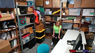 Tiny Teen thief busted and screwed in a security office
