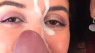 Slutty Neighbors Ask for Cum on Their Cute Faces for Public Cumwalk