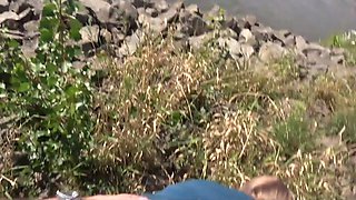 Horny German Blonde PAWG Enjoys Risky Outdoor Beach Sex