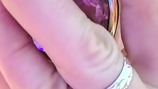 Ana Liz excites herself with her sexy tongue and licks and sucks her favorite plug