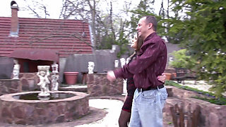 Milf in fishnets gets ass fuck from the swinger orgy with her bff