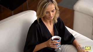 Old4k. girl with petite titties does everything older dude who pays wants