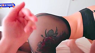 Young Beauty In Stockings Cool With Legs Jerk Off A Dick