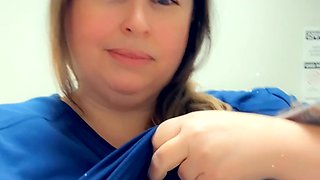 Being a naughty nurse at work