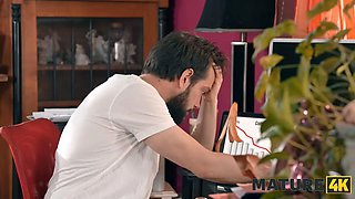 Watch this mature Czech redhead seduce her young neighbor with moaning in HD