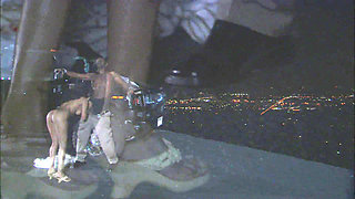 Perfect view on the city leads to a perfect cumshot!