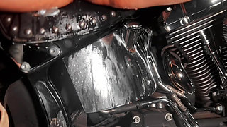 Heres the Video From My Harley Shoot! You Should Have Seen the Owners Face When I Started Squirting All Over It