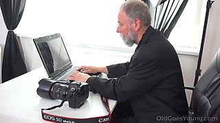 Tricky educator shoots his dick moving inwards a new brunette college girl.