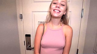 Fake casting with amateur teen blonde