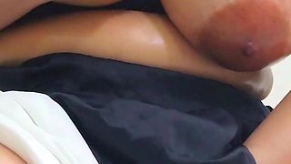 Most Beautiful Girl With Big Natural Tits Massaging Her Huge Big Boobs With Oil And Get Horny Fingering Her Pussy Extreme Orgasm
