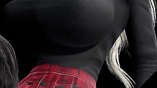 Pussylicking for Hot Blonde in Mini Skirt - She Orgasm so Hard! 3D Animation