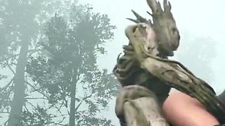 Tree monster fucks witch