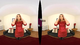 Red Alert - Asian British Babe Striptease Joi Stockings