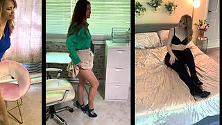 Two glamour teen babes passionate lesbian sex on the bed