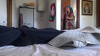 This Turkish Granny Is Shocked!!! I Take Out My Big Cock in Front of Her.