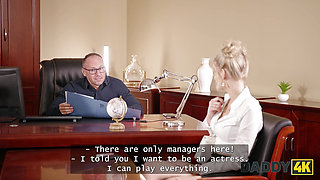 DADDY4K. Cute Naomi Love decided to get the job and showed her big natural tits and pussy to the future Boss