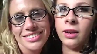 Gianna and Kylie Jizz on my glasses