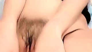 Japanese bound hairy pussy toyed