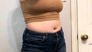 Big Boobed Blonde Masturbates With A Dildo In The Bathroom