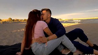 A hot couple enjoys a steamy outdoor sex session with oral pleasure and doggystyle action.