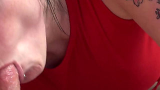 Jess B Uses Both Hands on Logan's Shaft