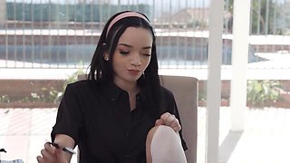 Skinny flexible teen Selina Imai sports taking a thick dick