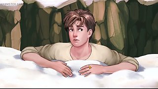 Cartoon characters getting it on in wild anime style